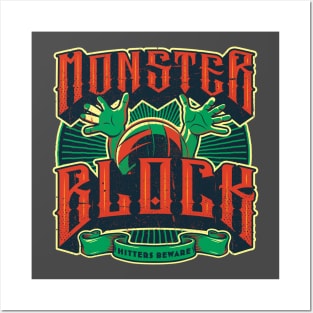 Monster Block | Metal-inspired Volleyball design Posters and Art